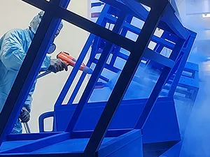 Автоматическая линия для порошкового покрытия спортивного оборудования